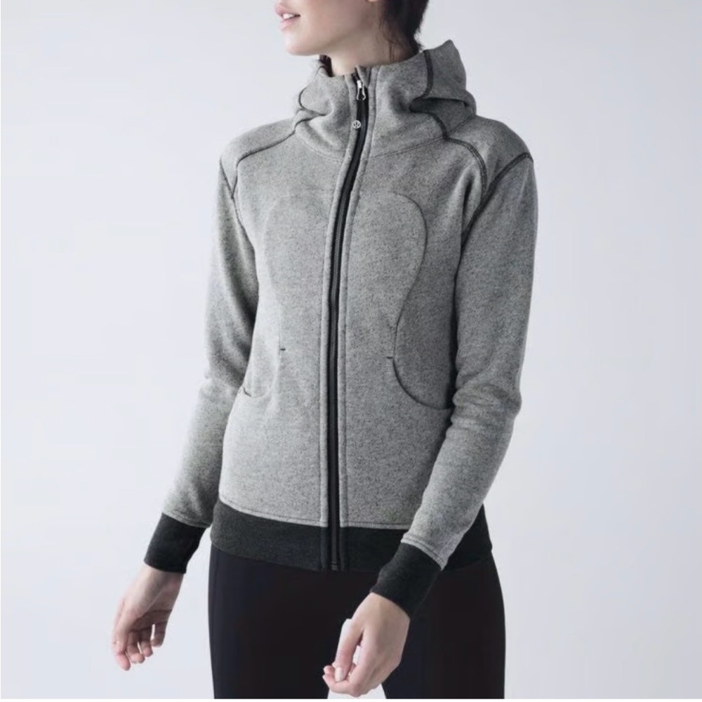 Lululemon On the Daily Terry Full Zip Hoodie Heathered Gray Size 4